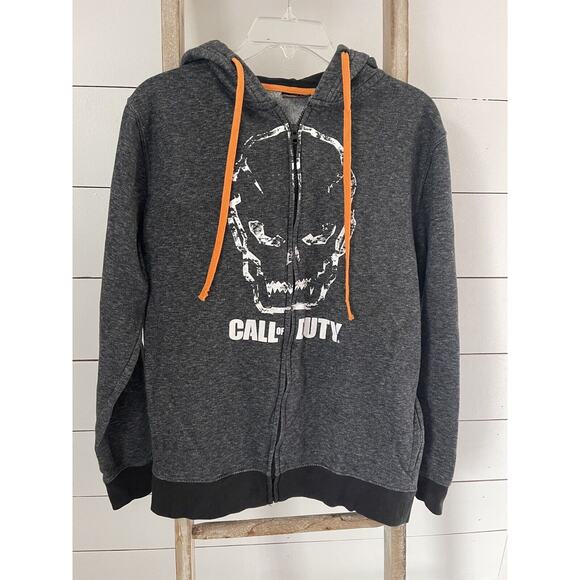 Call Of Duty Black Ops Gray Zip Up Sweat Shirt Hoodie Sweater Jacket Size Medium - Picture 1 of 8